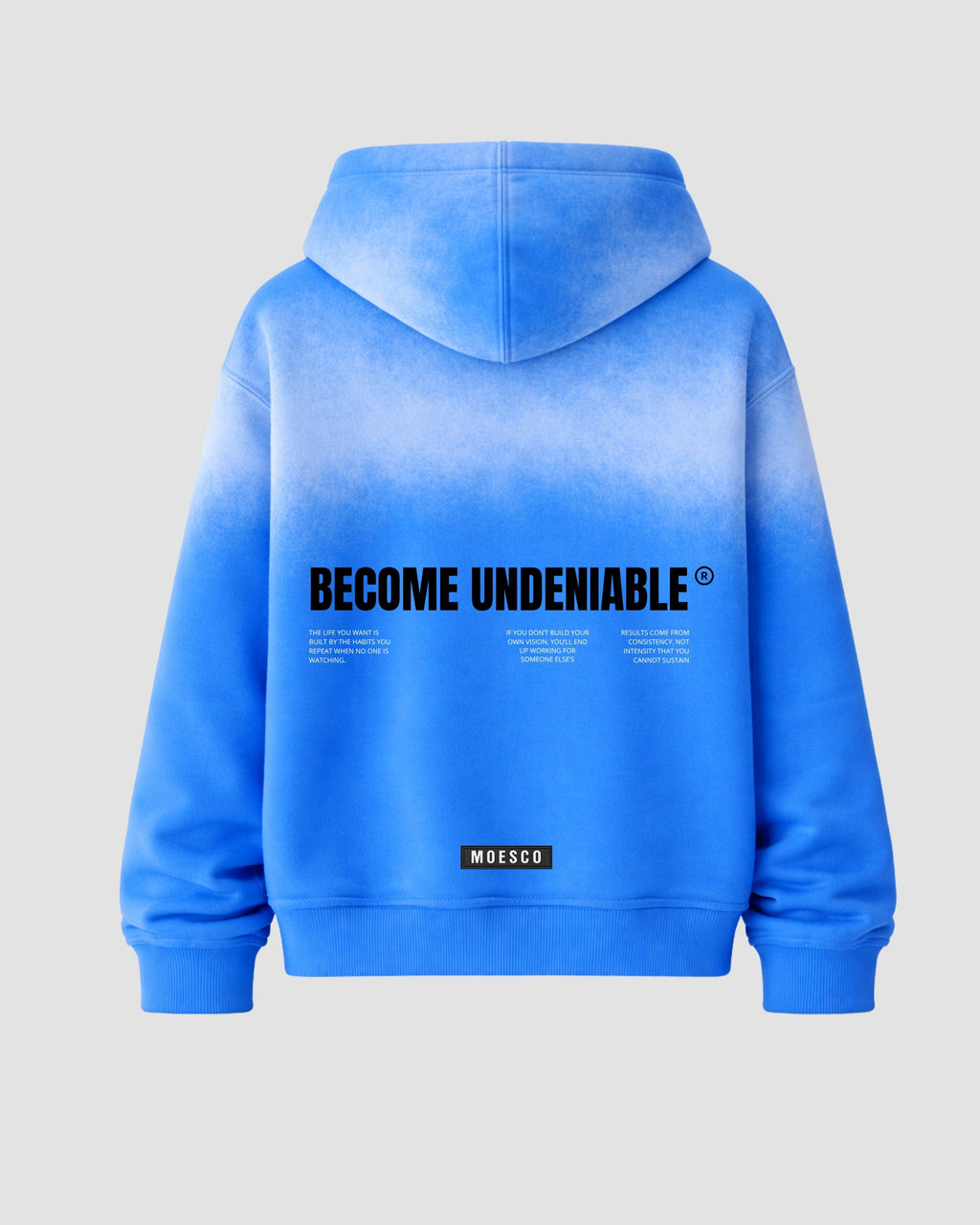 Hoodie Boxy Fit Become Undeniable- Azul Desgastado
