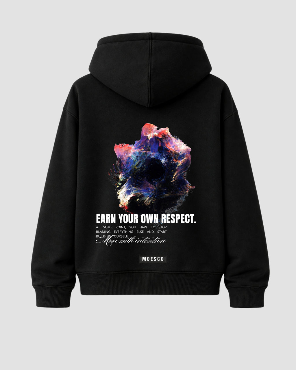 Hoodie Boxy Fit Own Respect - Negro