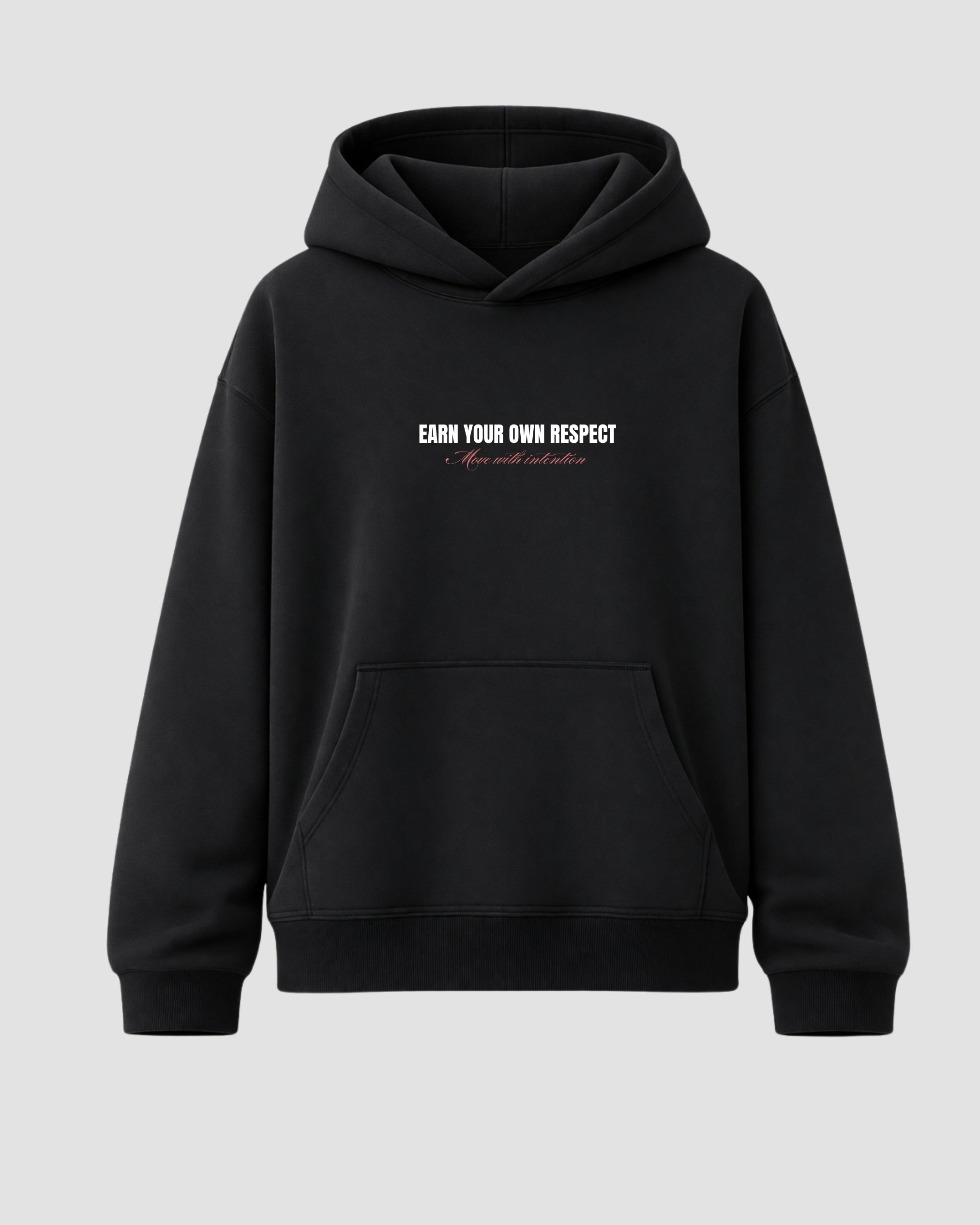 Hoodie Boxy Fit Own Respect - Negro